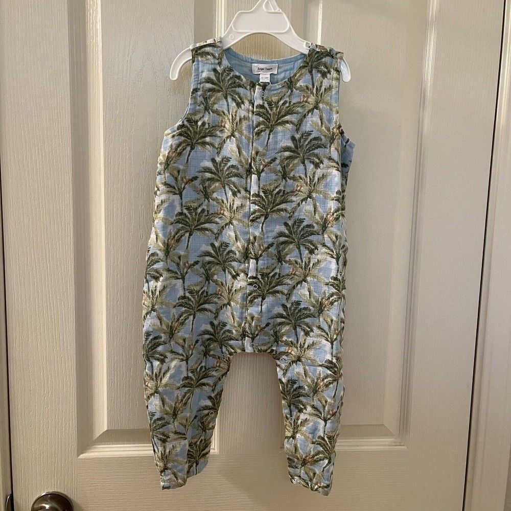 Angel Dear Palm Tree Jumpsuit Romper Muslin Cotton Boys Size 12-18 Months NWT